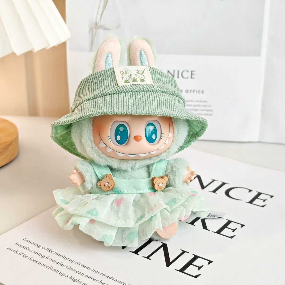 Labubu Macaron Dress - 17cm Pastel Outfit for Gen1/2 Plush Dolls