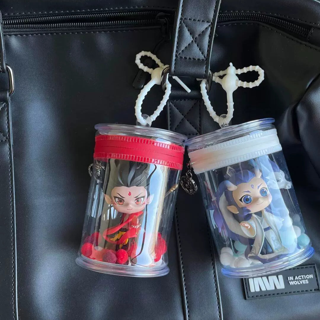 Clear PVC Cylinder Case for Blind Box Toys - Dustproof Zipper Bag & Keychain Display