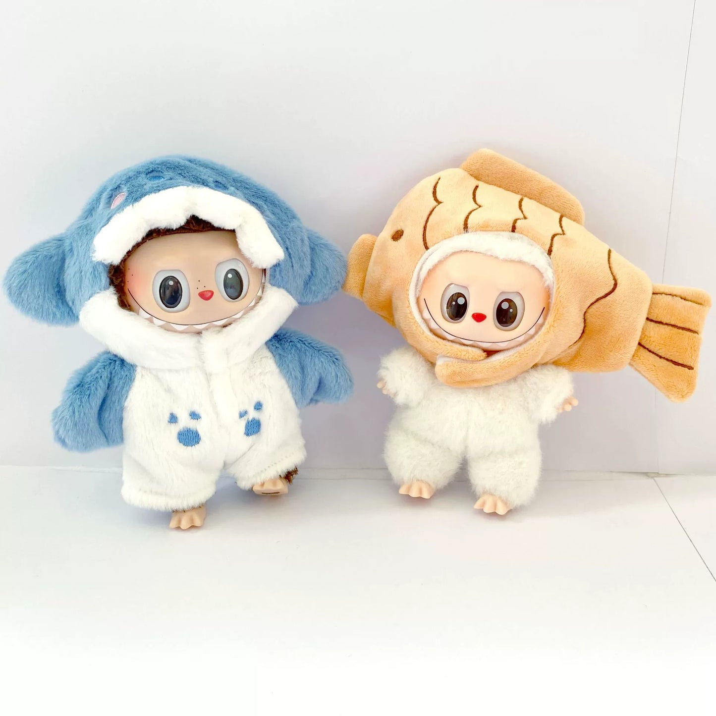 Kawaii Labubu Plush Keychain Outfit Set Dinosaur & Bee for 1st/2nd Gen Vinyl Dolls