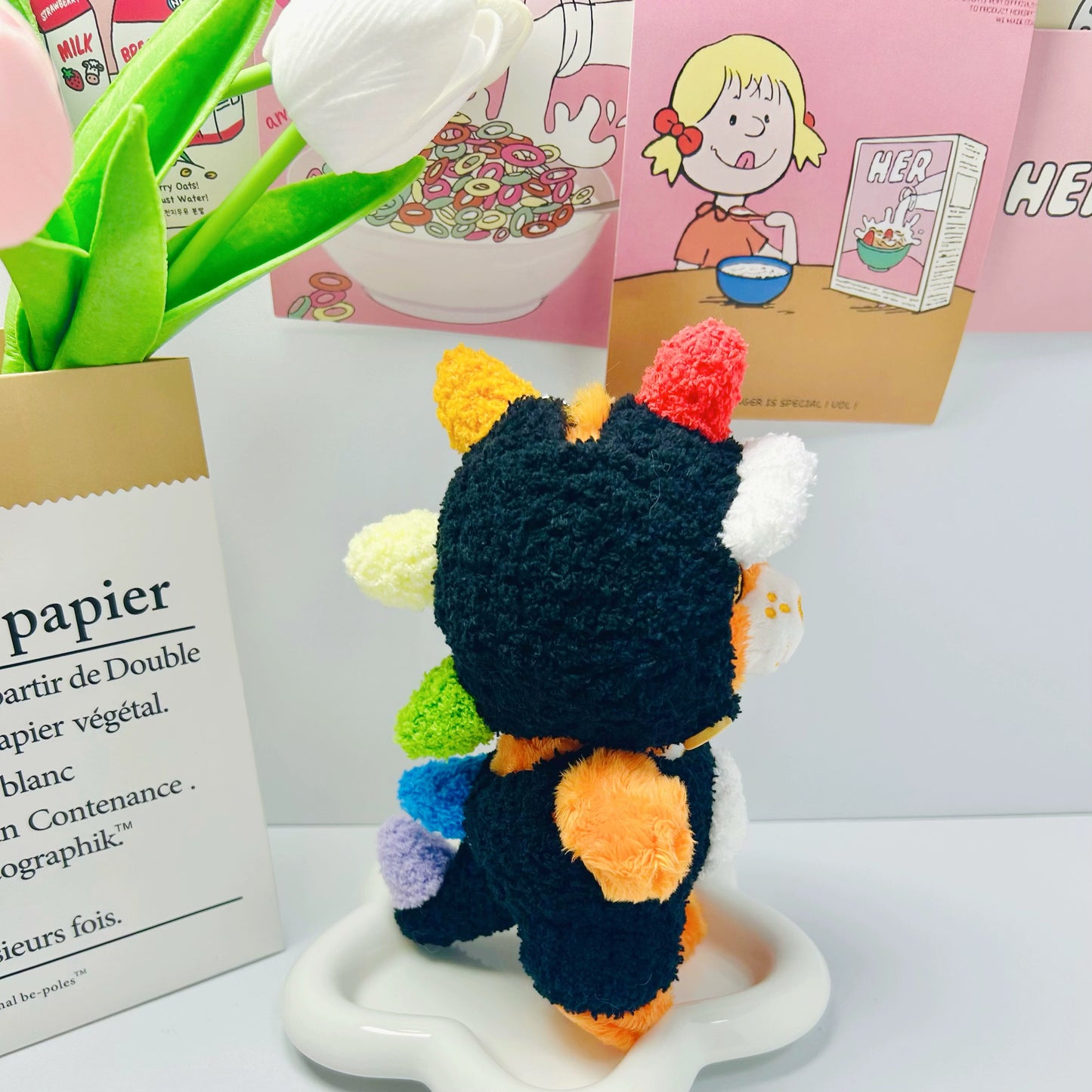 Care Bears Rainbow Bear Doll Outfit | Handmade Crocheted Rainbow Dinosaur Clothing