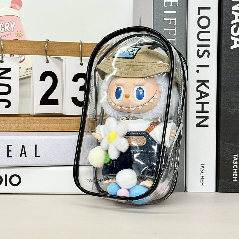 PVC Transparent Crossbody Bag | Dust-Proof Display Storage for Labubu & Cotton Dolls