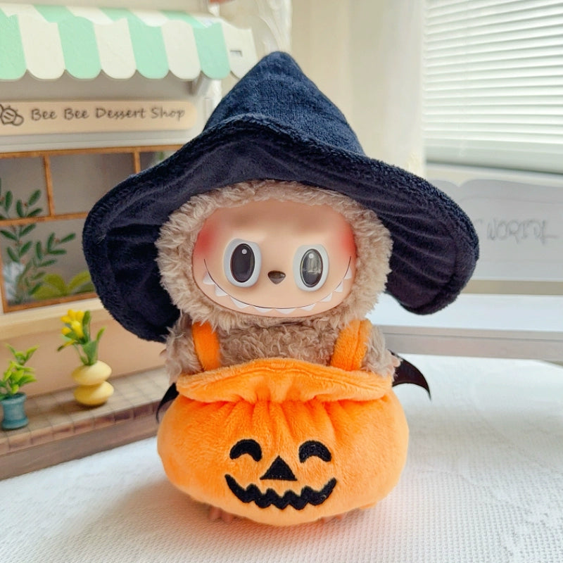 Labubu Gen 1-3 Halloween Pumpkin Outfit Set for Sitting Party Vinyl Dolls | Festival Costume Change (Clothes Only)