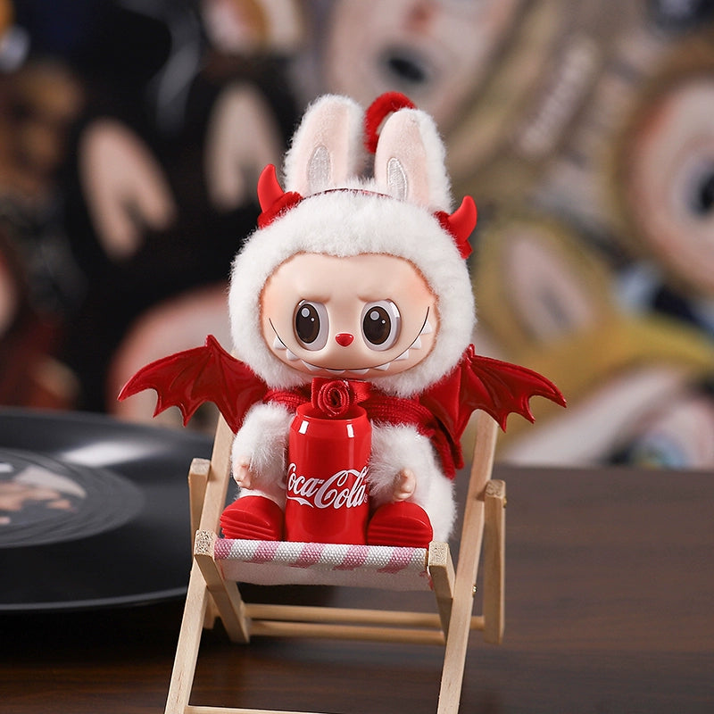 Labubu Halloween Outfit - Red Devil Wings & Headband 2-Piece Set for Vinyl Doll