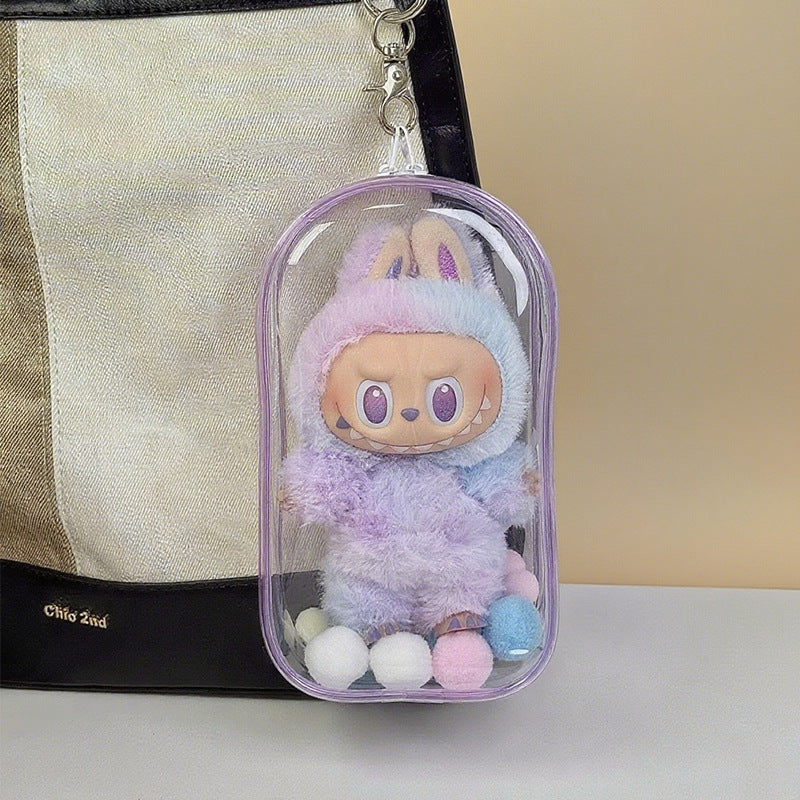 Labubu High-Clarity PVC Carrier - Thickened 3D Display Case for Cotton Doll Storage