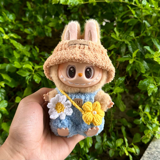 POP MART LABUBU FALL IN WILD CLOTHES SET - Handmade Knitting Fluffy Spring Wild Outfit Set