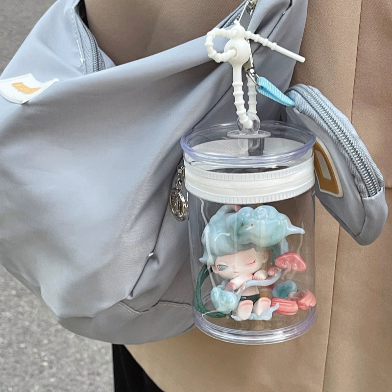Blind Box Carrier Case - Clear PVC Holder & Keychain for Pop Mart Figures On-the-Go