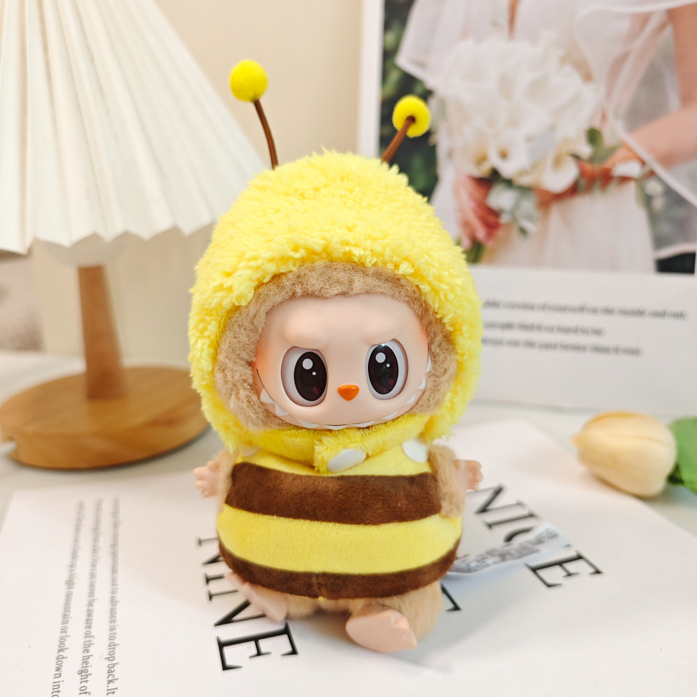 Handmade Labubu Dinosaur Outfit - Green Costume for Plush Keychain Vinyl Doll Clothes