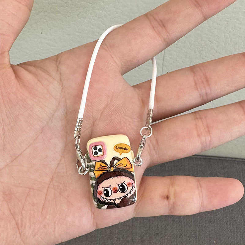 Mini LABUBU Phone Strap - Kawaii LABUBU Pendant for Keychains & Bags - Perfect for POP MART Blind Box Fans & Collectors