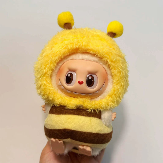 17cm Labubu Macaron Bee Outfit Set for Vinyl Figure 1st/2nd/3rd Gen Keychain Doll