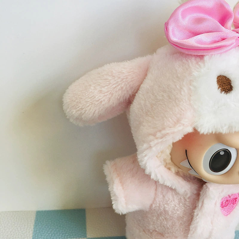 17cm Labubu My Melody Onesie - Cute Outfit for Keychain Doll Clothes Blind Box