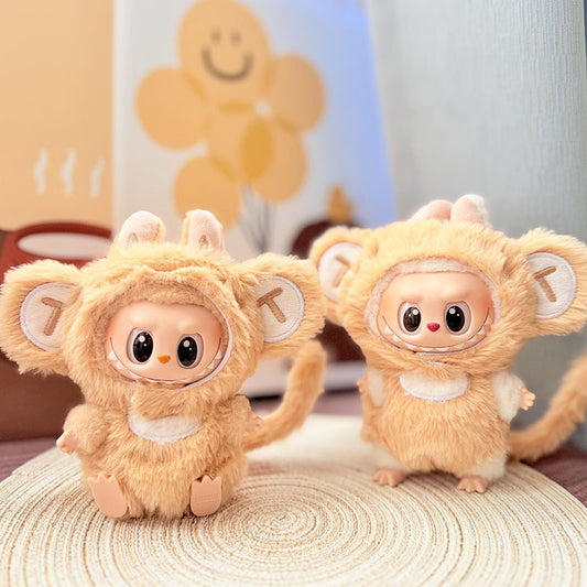 Cute Monkey Clothes for 9-Toothed Cartoon Series 17cm Dolls - Premium Collector's Adjustable Outfit Set, Fantasy Doll Clothing( (Not Include Doll)