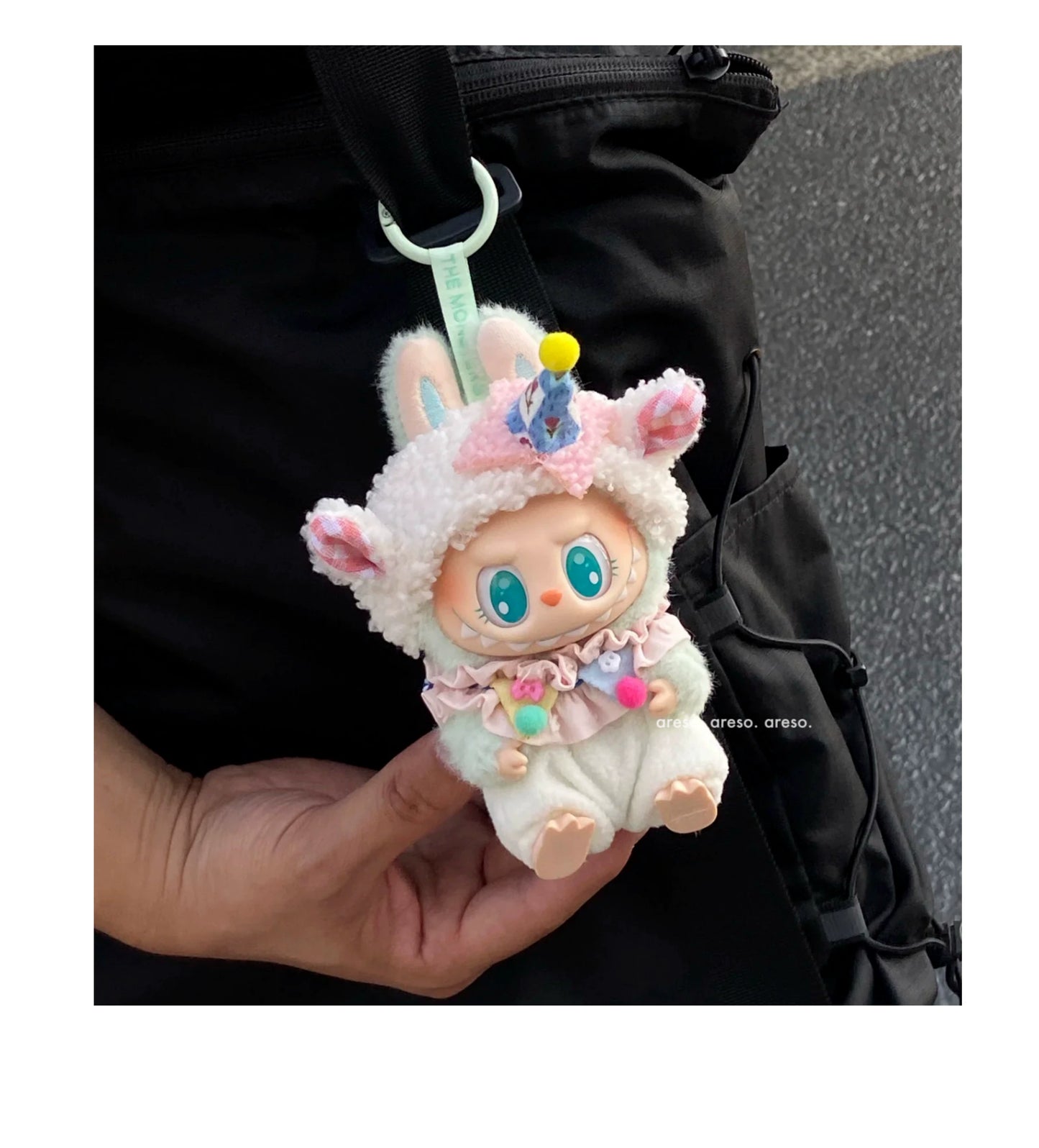 POP MART Labubu Doll Clothes - Birthday Sheep Outfit for Sit-Sit Party Gen 1/2/3 Vinyl Figures 17cm (No Doll Included) | Keychain-Compatible