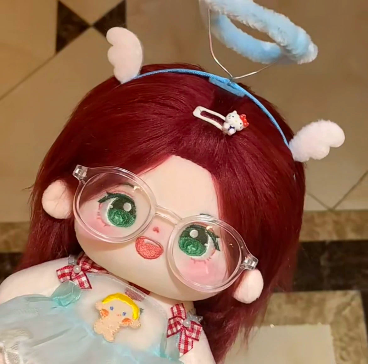20cm Cotton Doll Glasses | Black Frame with Clear & Colorful Lenses Sunglasses Accessories for Photography Props