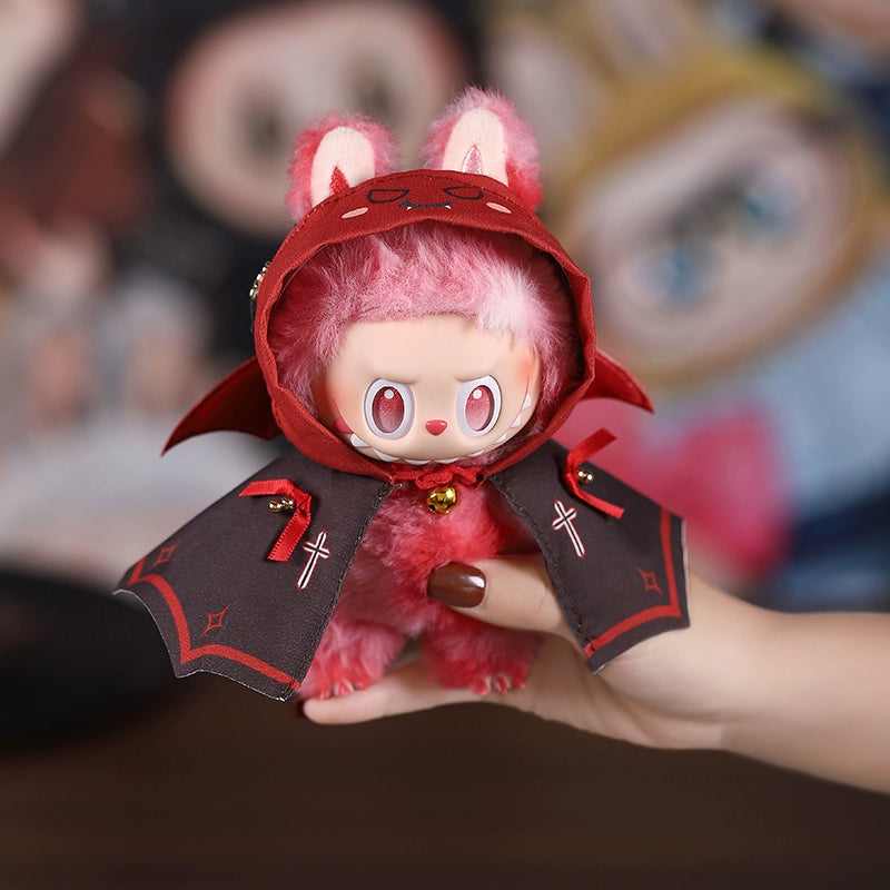 Labubu Halloween Outfit - Red Devil Wings & Headband 2-Piece Set for Vinyl Doll