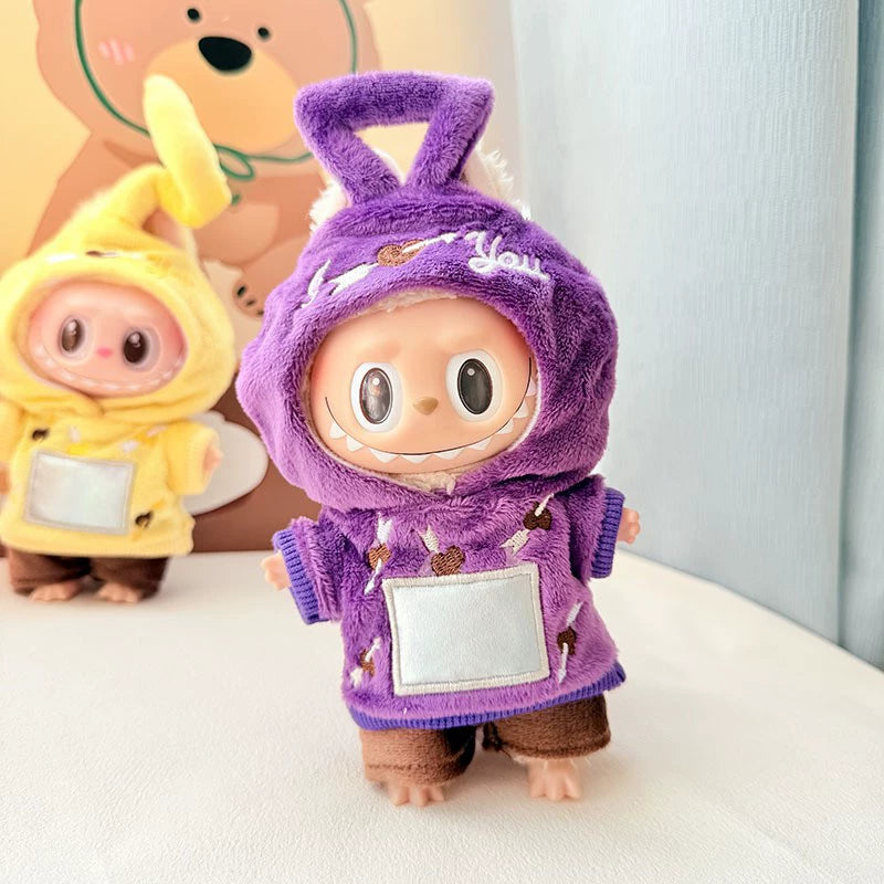 Labubu Gen 1-3 Compatible Green Dinosaur Outfit | Vinyl Doll Clothing for Sitting Party Series
