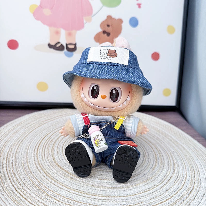 17cm Labubu Water Bottle Pendant - Mini Thermos Accessory for Doll Keychain (No Doll)