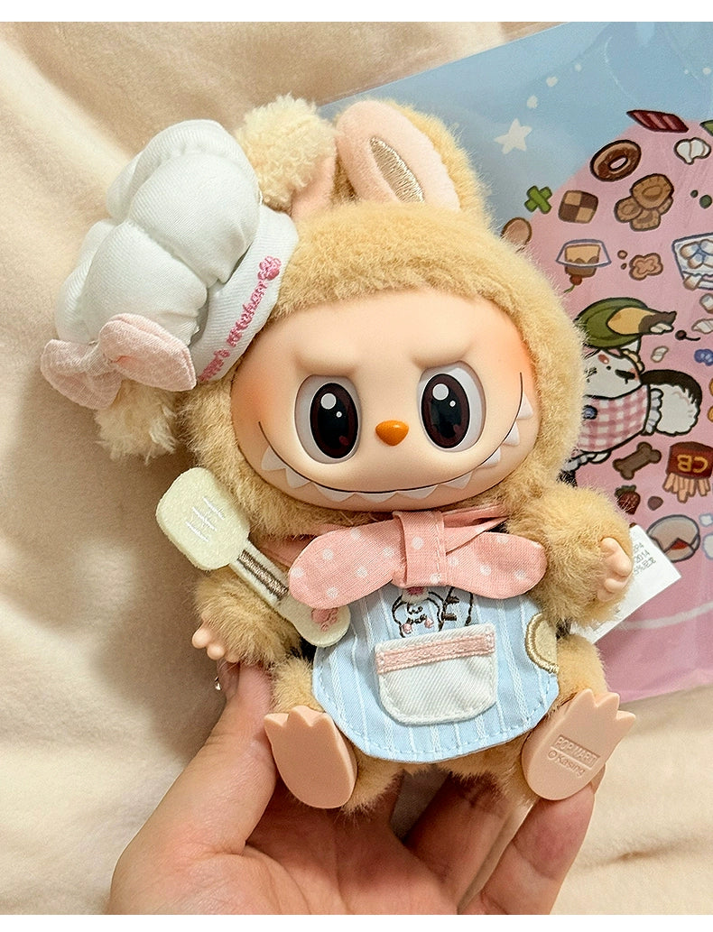 17cm Labubu Chef Costume Set | Handmade Vinyl-Compatible Clothes with Apron & Chef Hat for Collectible Dolls