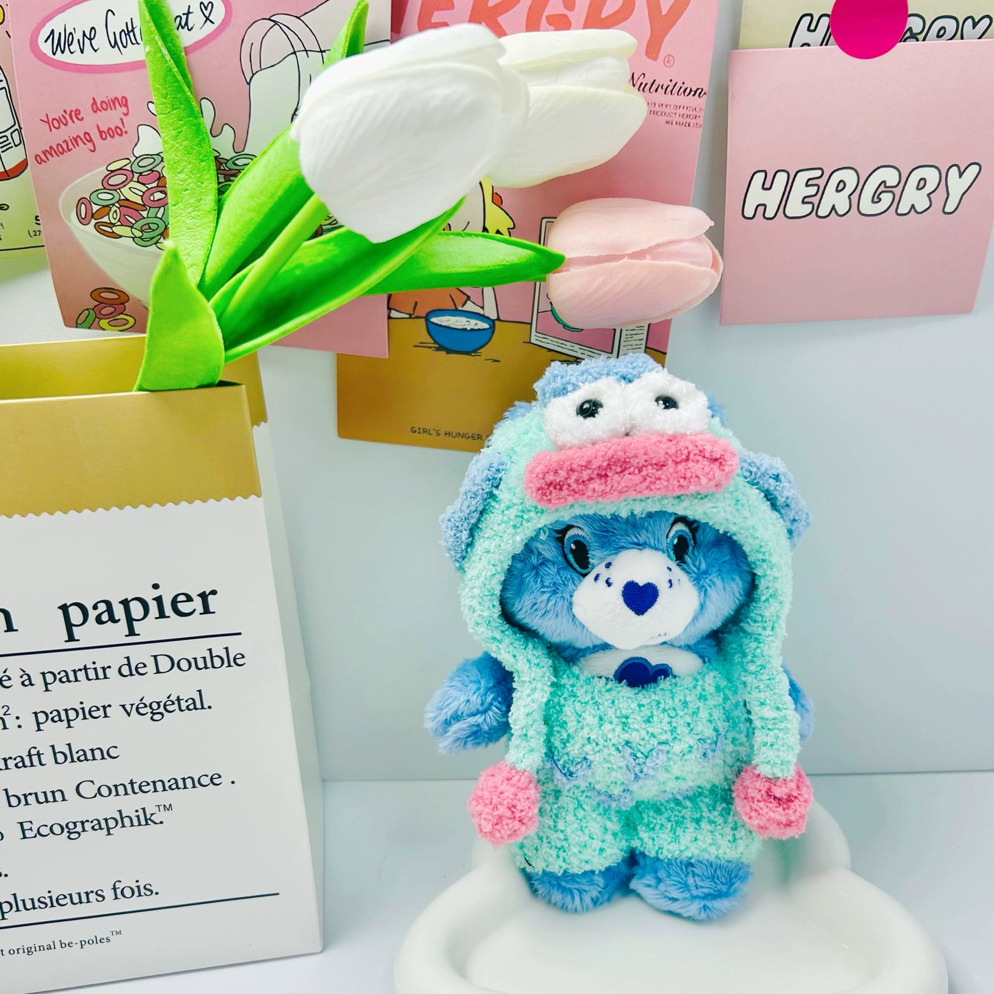 Care Bears Rainbow Bear Doll Outfit | Handmade Crocheted Rainbow Dinosaur Clothing