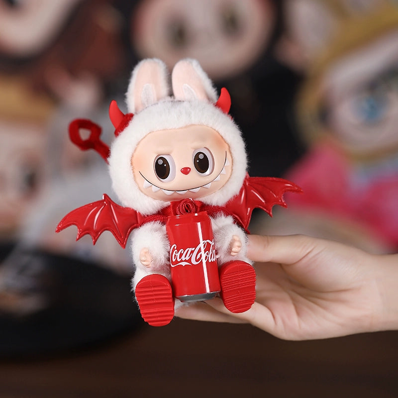 Labubu Halloween Outfit - Red Devil Wings & Headband 2-Piece Set for Vinyl Doll
