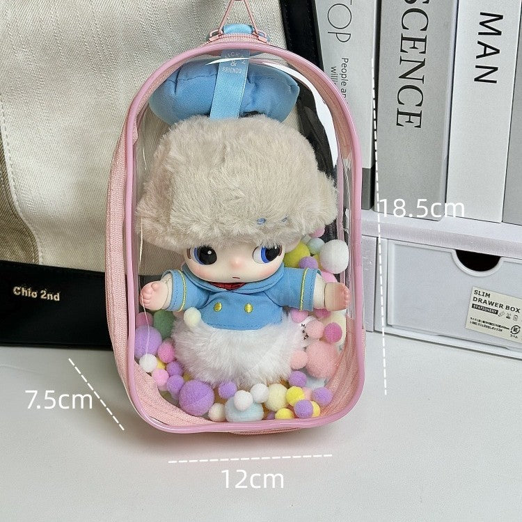 POP MART DIMOO Case - 18cm Dustproof Carrier for Vinyl & Cotton Doll
