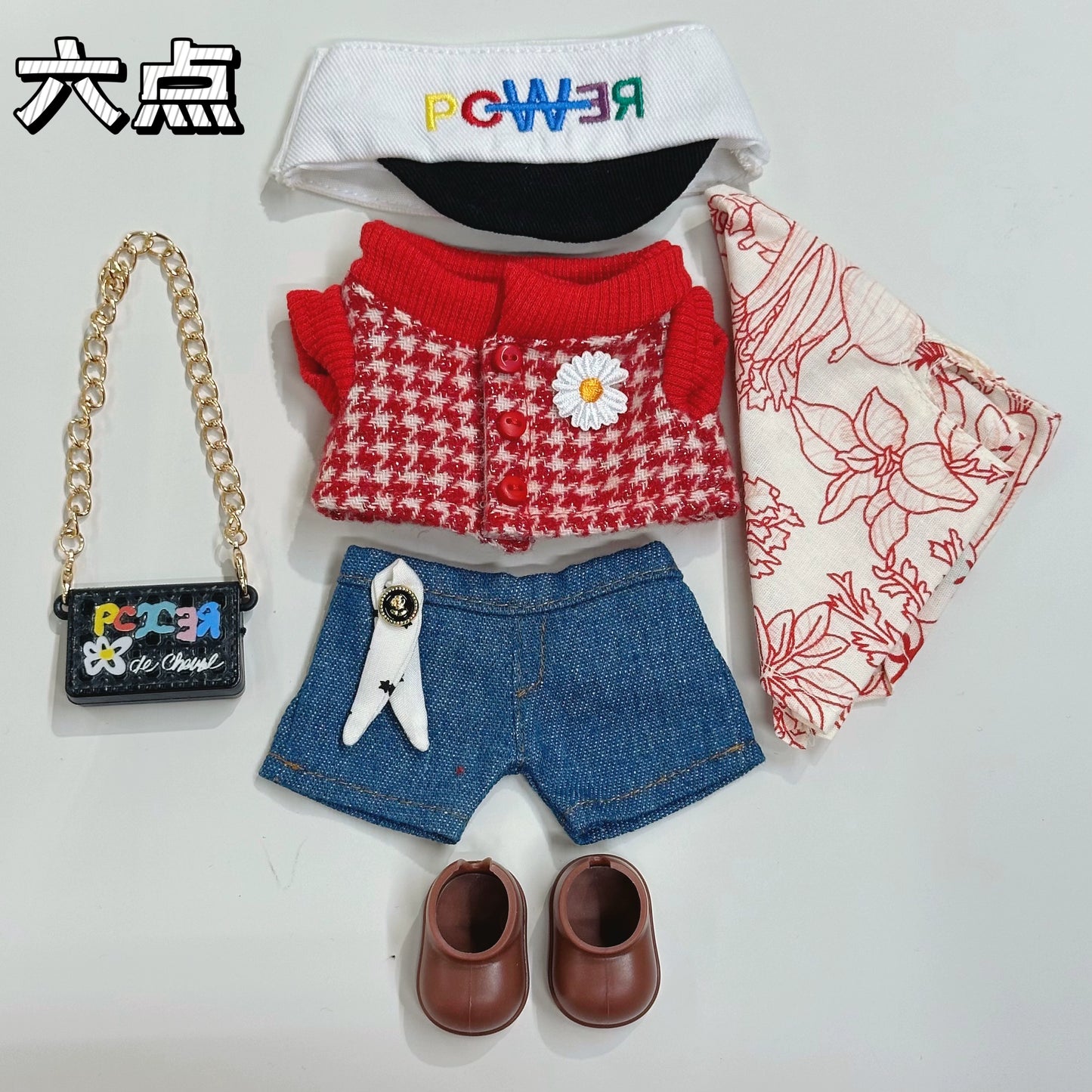 **Labubu x G-Dragon Replica Outfit | 17cm Vinyl Doll Clothes for Gen 1-3 (Including Sitting Style) - Front High-Energy Theme (Doll Not Included)**