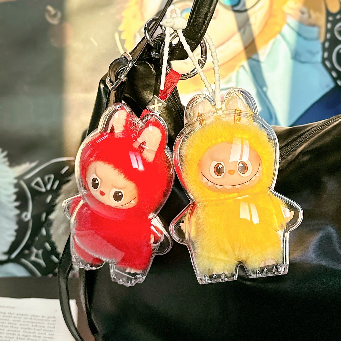 10.5cm Labubu 4th Gen Heart Code Collection Clear Acrylic Protective Case | Hard Shell Dust-Proof Collectible Carrier for Mini Keychain Charms