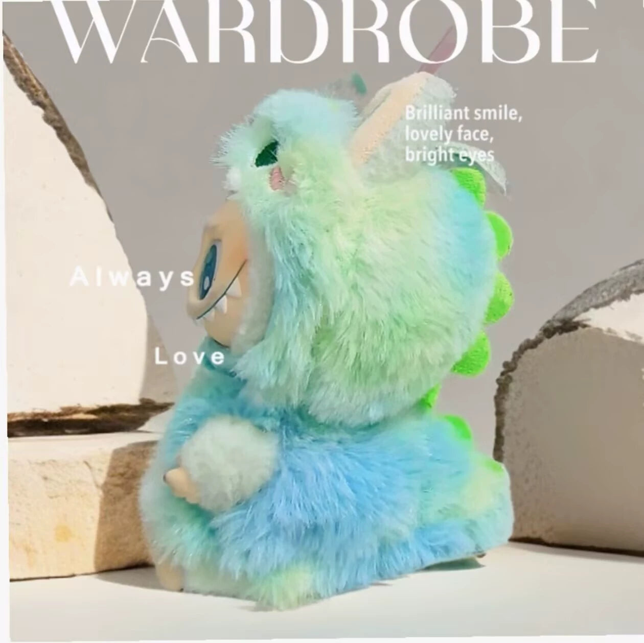 Labubu Green 3D Dinosaur Outfit - Plush Costume for Cotton Doll Change Clothes