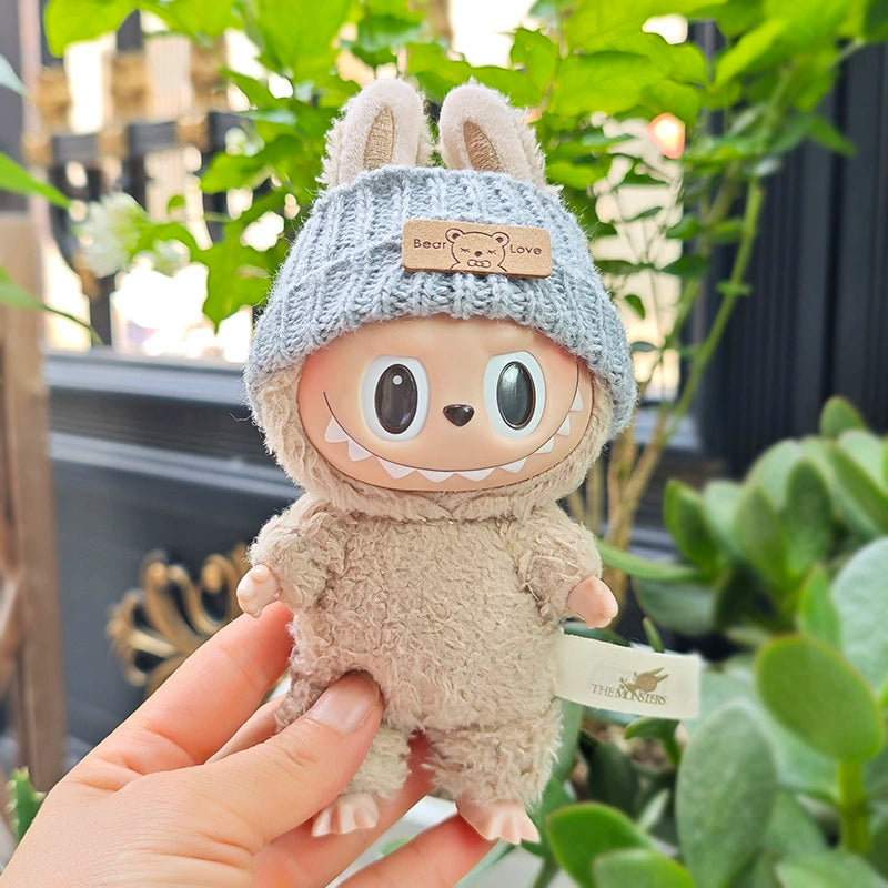 **Labubu Gen 1-3 Blind Box | 17cm Charm Hat, Doll Clothes & Plush Keychain Bag Accessories**