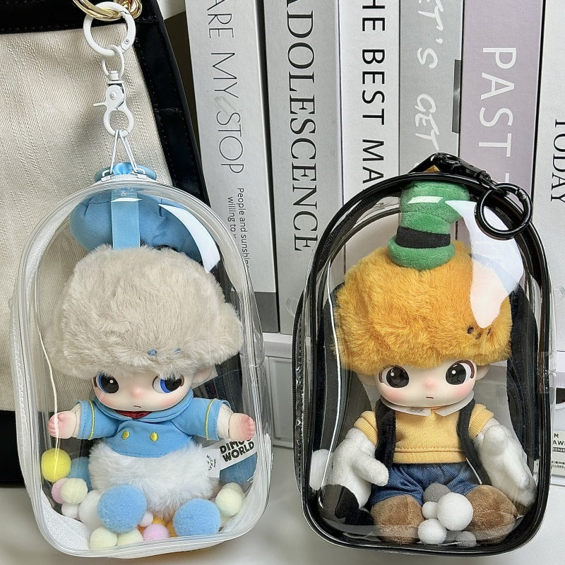 POP MART DIMOO Case - 18cm Dustproof Carrier for Vinyl & Cotton Doll