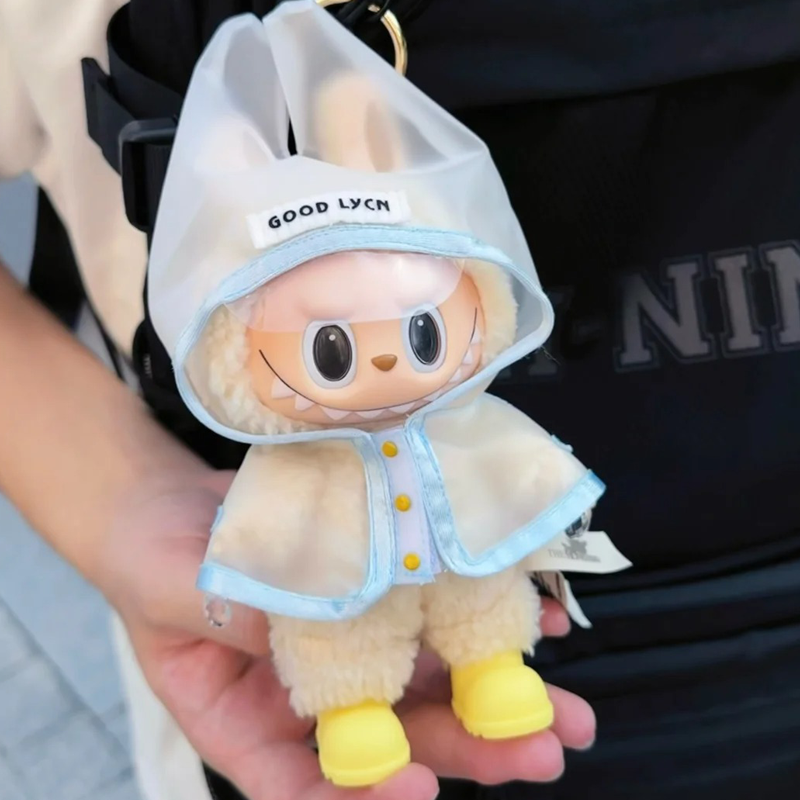 17cm LABUBU Transparent Raincoat Outfit | Clothes Only (No Doll & Shoes)