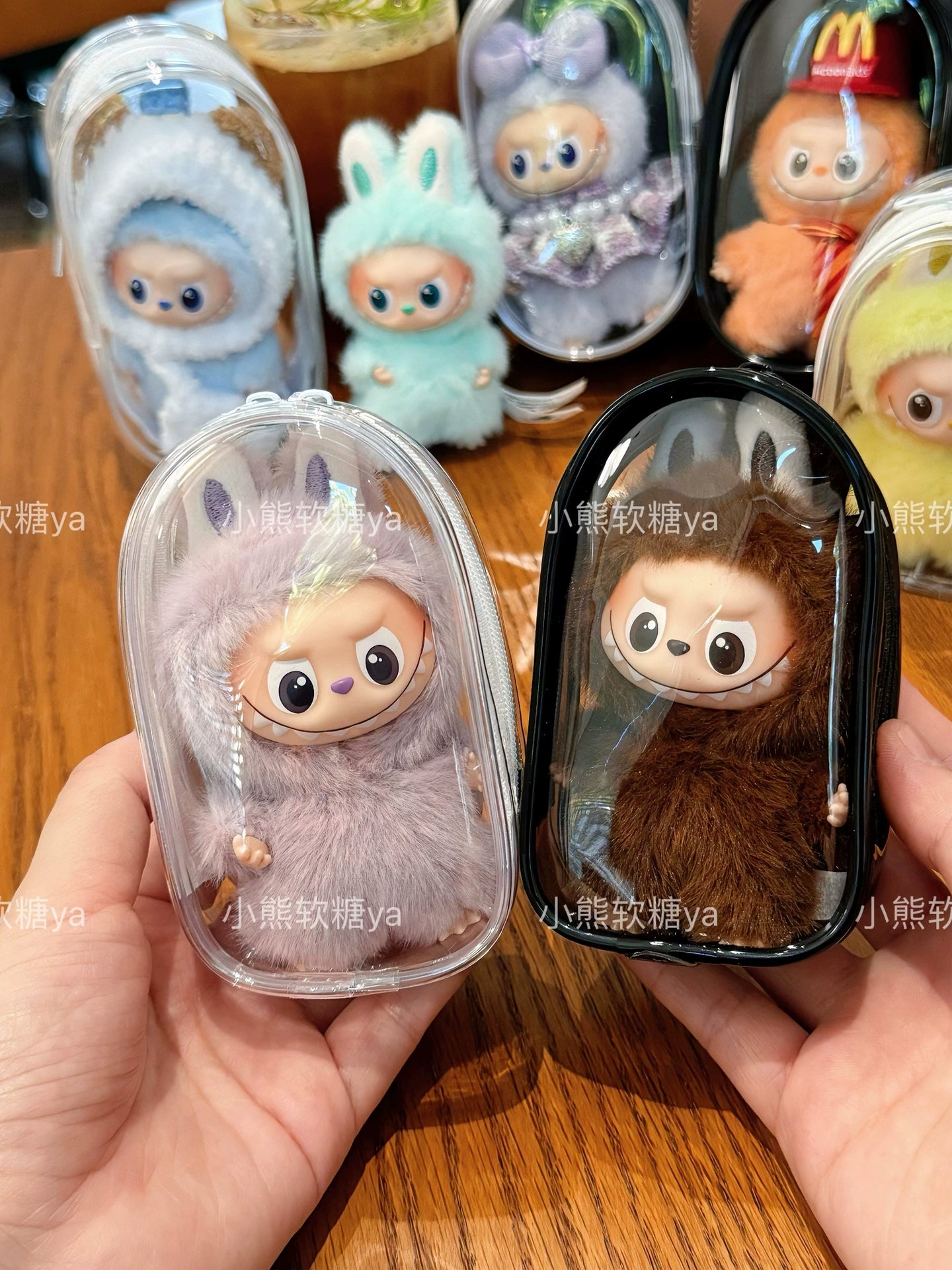 Labubu 4.0 Mini Plush Keychain Bag - Heart Code Series Portable Carrier for Blind Box