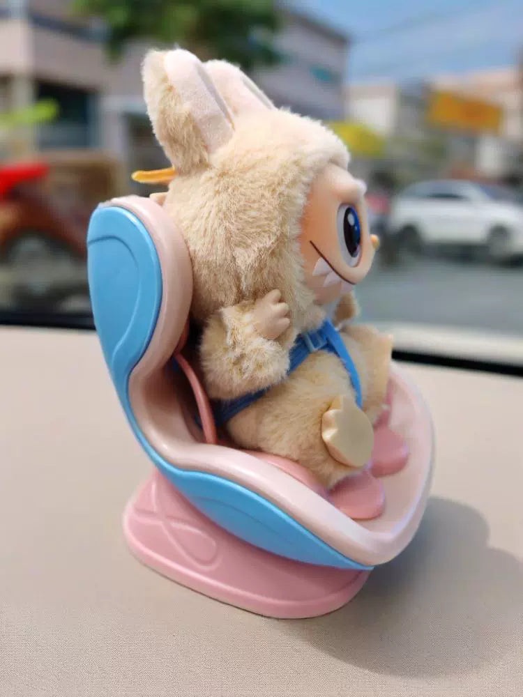 POP MART Labubu Car Seat Decor - Cute Vinyl Figure Holder for Air Vent w/Clip | Safe Non-Obstructive Vehicle Accessory