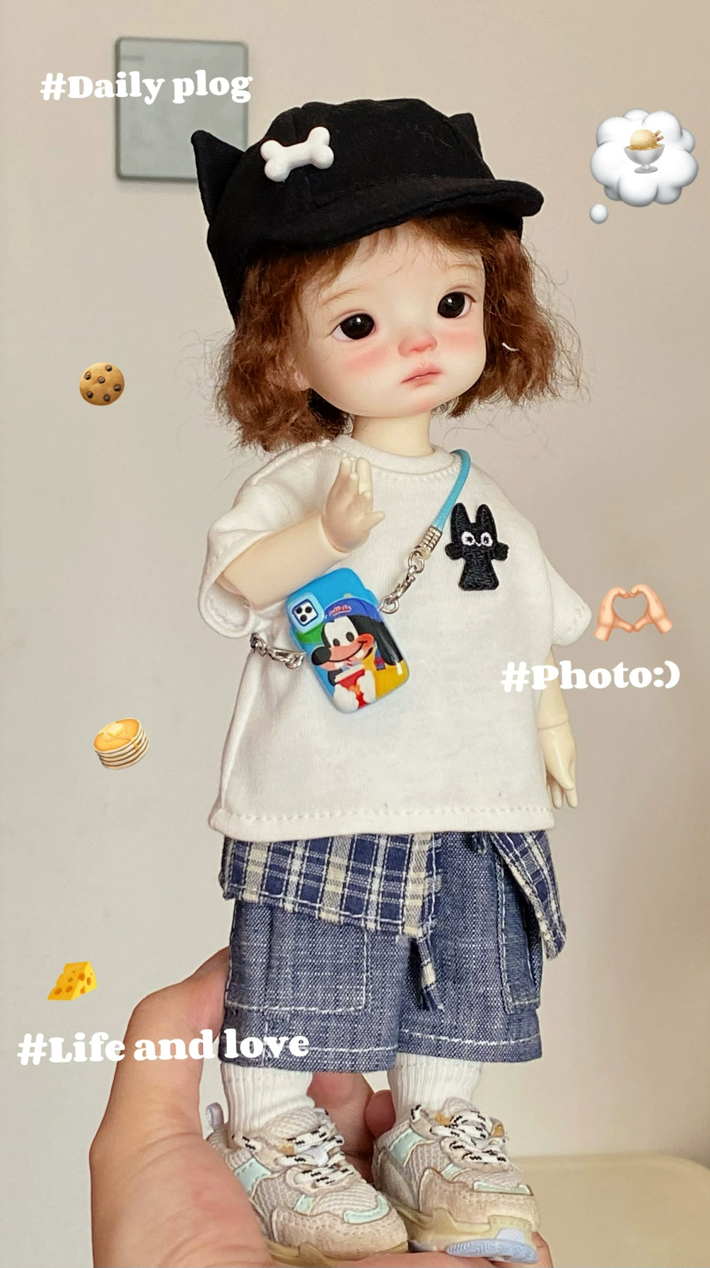 BJD Doll Blythe 1/6 Scale | Big Fish & Small 6 Mini Neck-Hanging Mobile Game Console | Photography Accessories