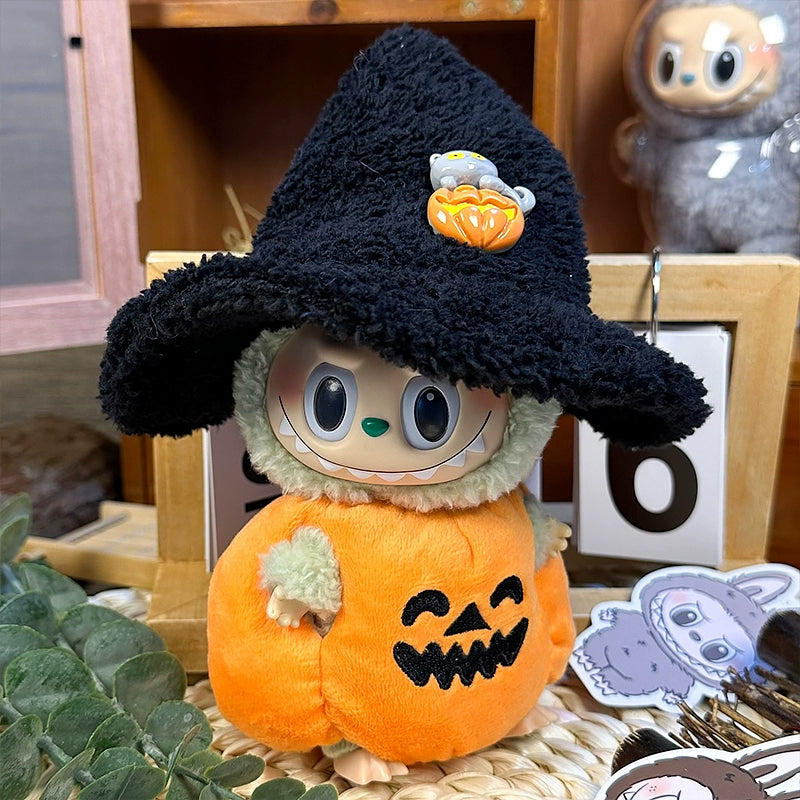 15-17cm Labubu Halloween Pumpkin Outfit - Sitting Party Series 1/2 Doll Clothes Set