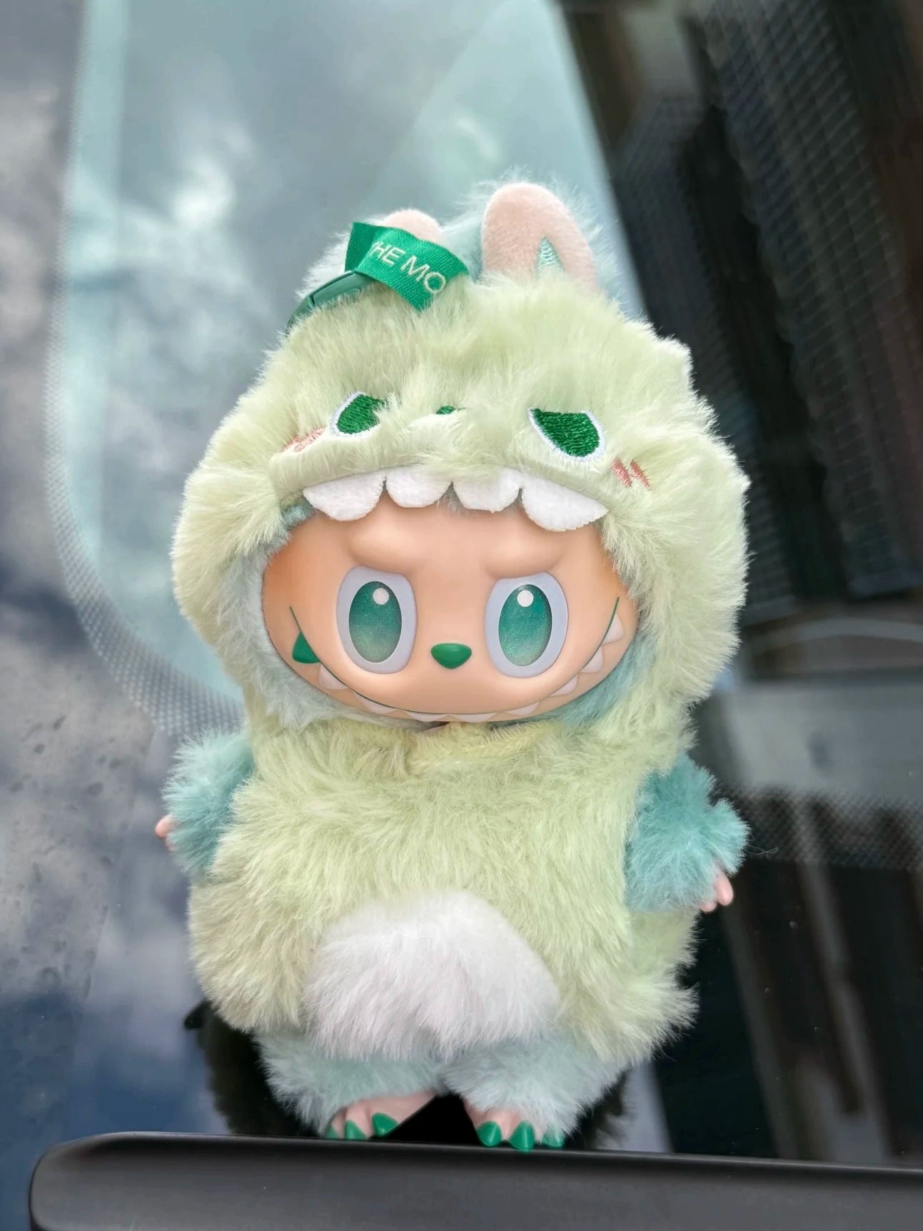 Labubu Gen 1-3 Compatible Green Dinosaur Outfit | Vinyl Doll Clothing for Sitting Party Series