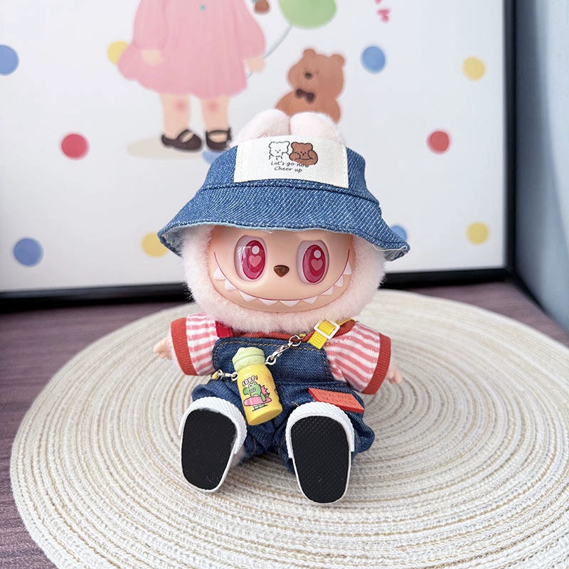 17cm Labubu Water Bottle Pendant - Mini Thermos Accessory for Doll Keychain (No Doll)