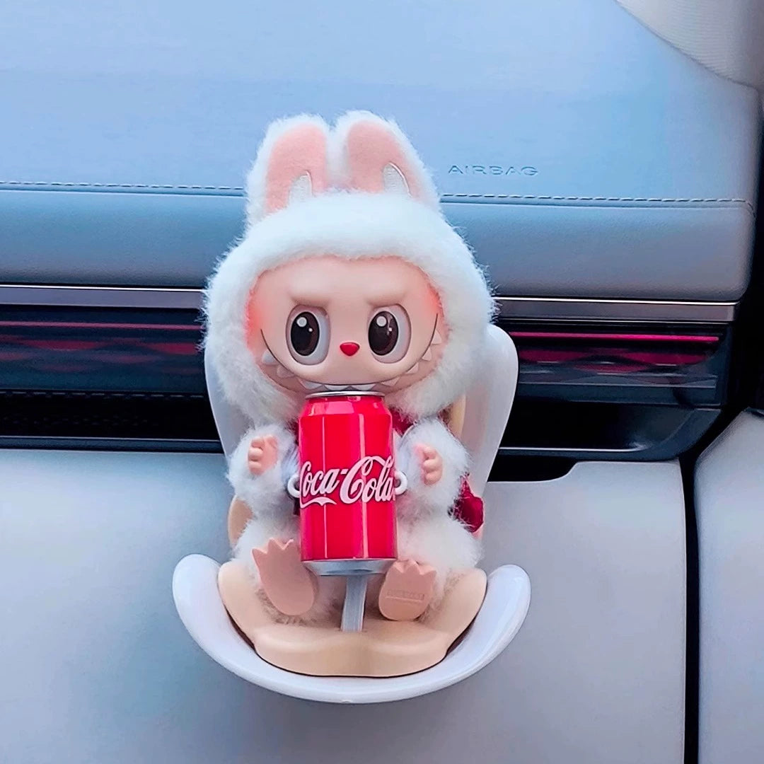 POP MART Labubu Car Seat Decor - Cute Vinyl Figure Holder for Air Vent w/Clip | Safe Non-Obstructive Vehicle Accessory
