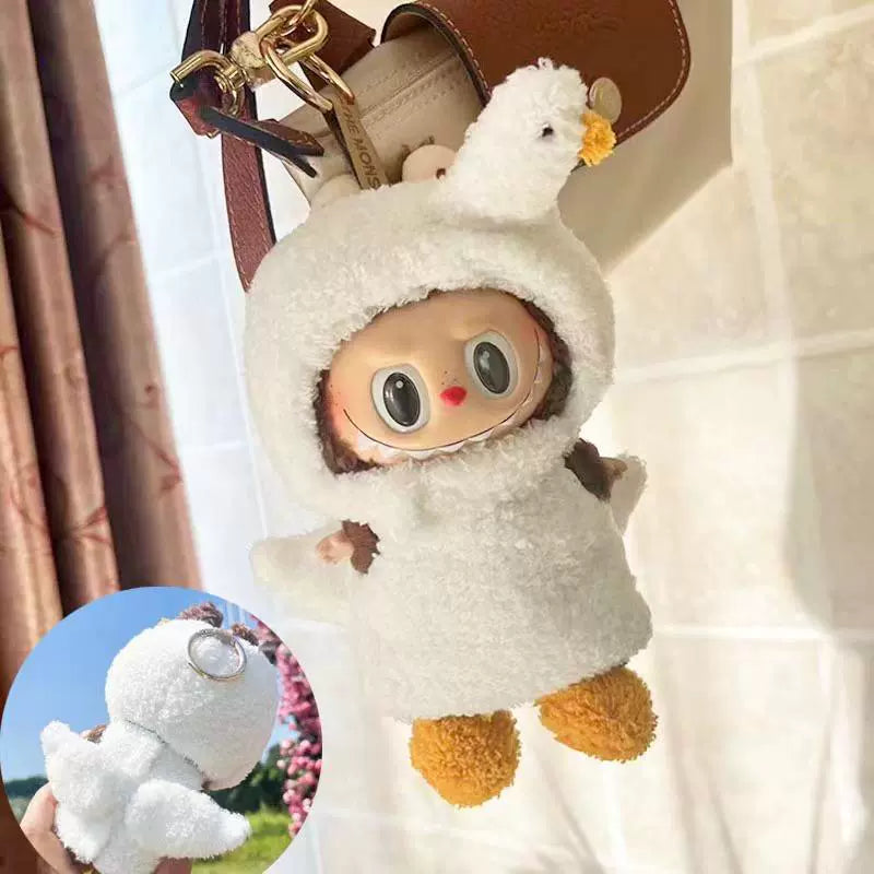Handmade POP MART Labubu Doll Clothes - Pastel Swan & Goose Outfit for 17cm Vinyl Figures (No Doll Included)
