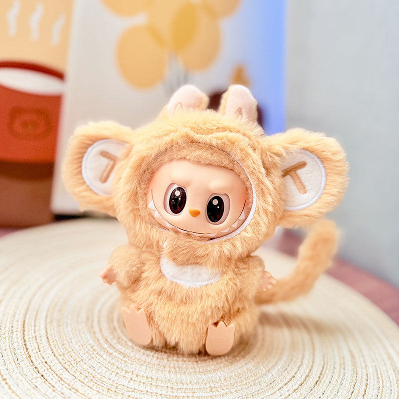 Cute Monkey Clothes for 9-Toothed Cartoon Series 17cm Dolls - Premium Collector's Adjustable Outfit Set, Fantasy Doll Clothing( (Not Include Doll)