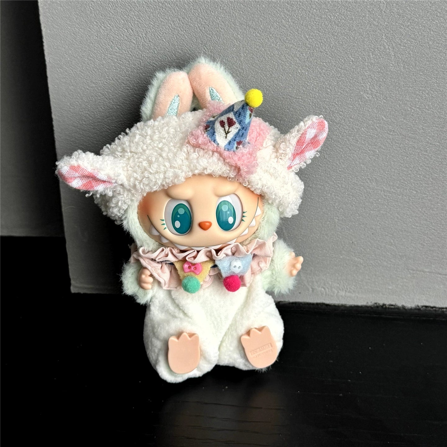 17cm Labubu Birthday Lamb Outfit - Handmade Costume for Series 1/2/3 Vinyl Doll Clothes