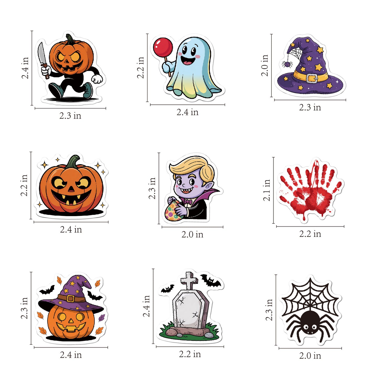 2025 Halloween Stickers - Holographic Waterproof Decals for Cups, Party Gifts, Decor