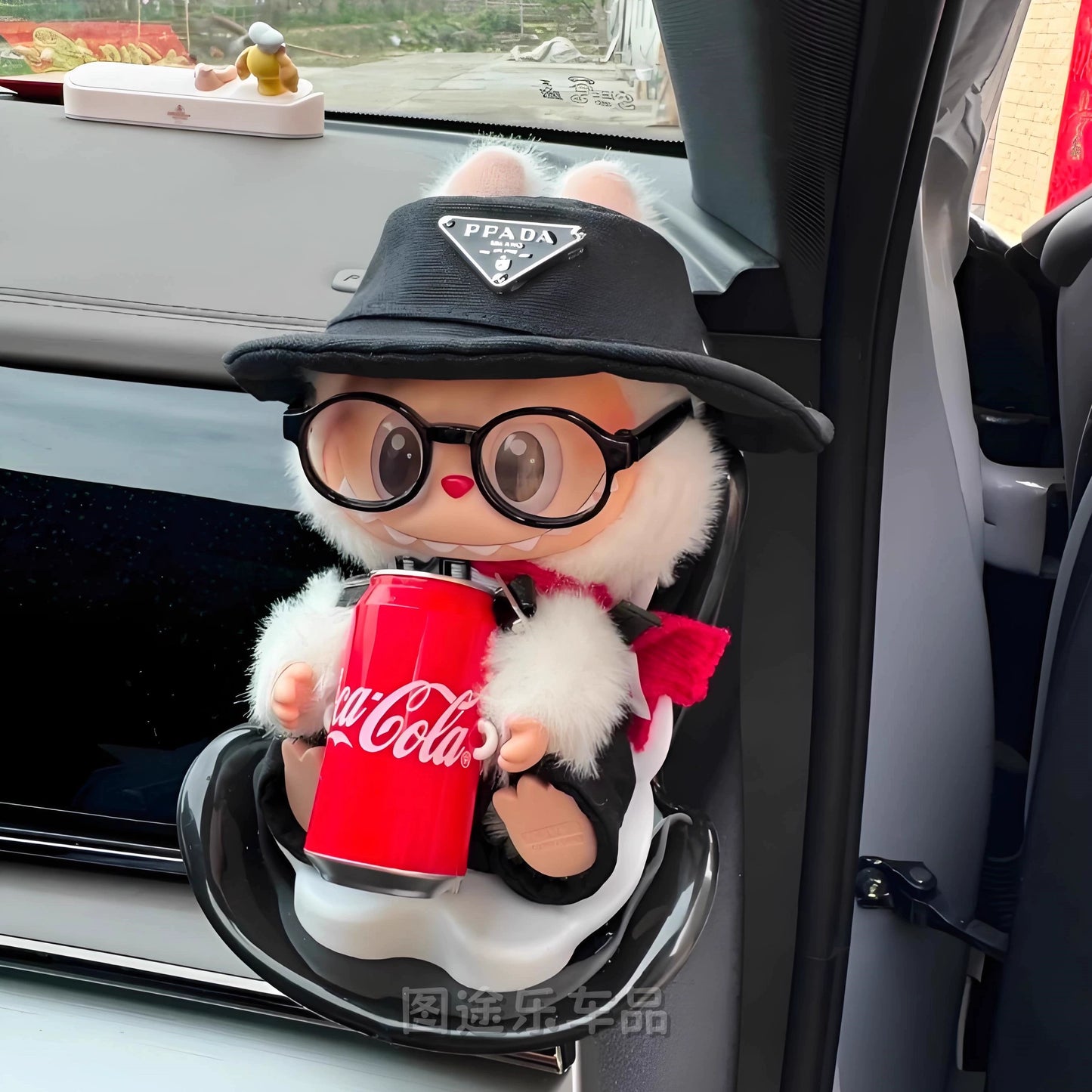 POP MART Labubu Car Seat Decor - Cute Vinyl Figure Holder for Air Vent w/Clip | Safe Non-Obstructive Vehicle Accessory