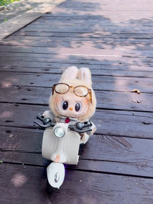 Doll Accessories - Rideable Motorcycle Set with Screwdriver - Detachable Battery(Battery Not Included), Doll Moto Car for Labubu Accessories