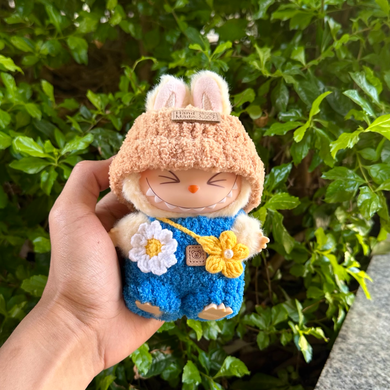 (Handmade) POP MART Labubu Have a Seat Doll Clothes - Spring Wild Field Costume Set for 17cm Vinyl Figures | No Doll Included