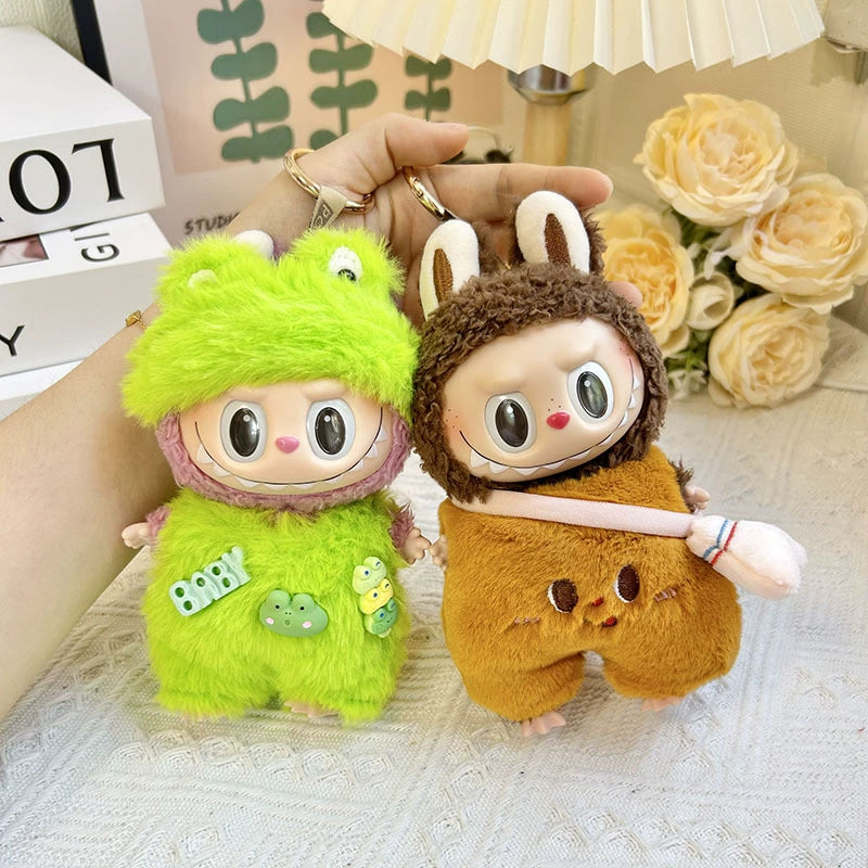 POP MART Labubu 17cm Doll Clothes - Cute Bear Bread Costume Set w/Keychain (No Doll Included) | Vinyl Figure Outfit