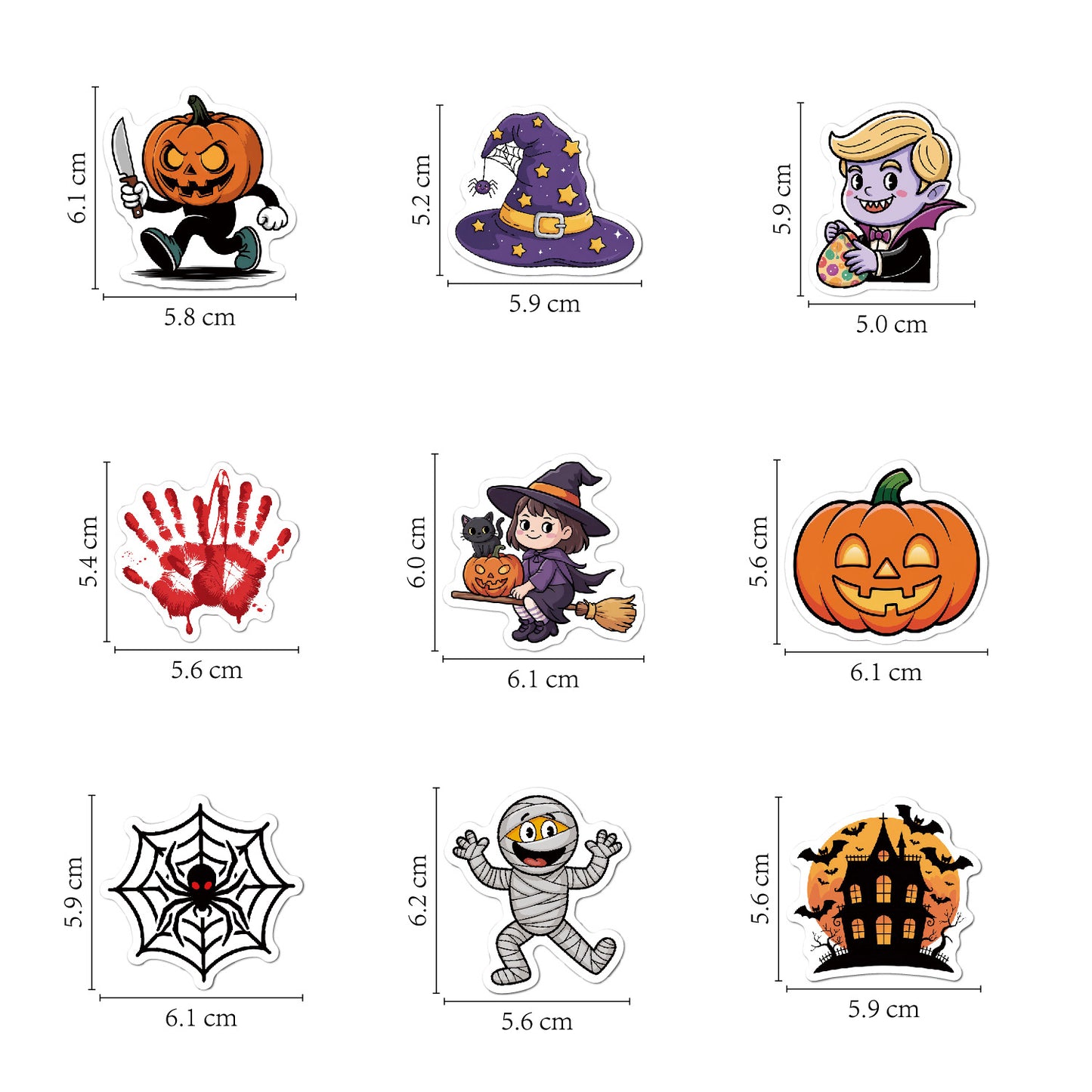 2025 Halloween Stickers - Holographic Waterproof Decals for Cups, Party Gifts, Decor