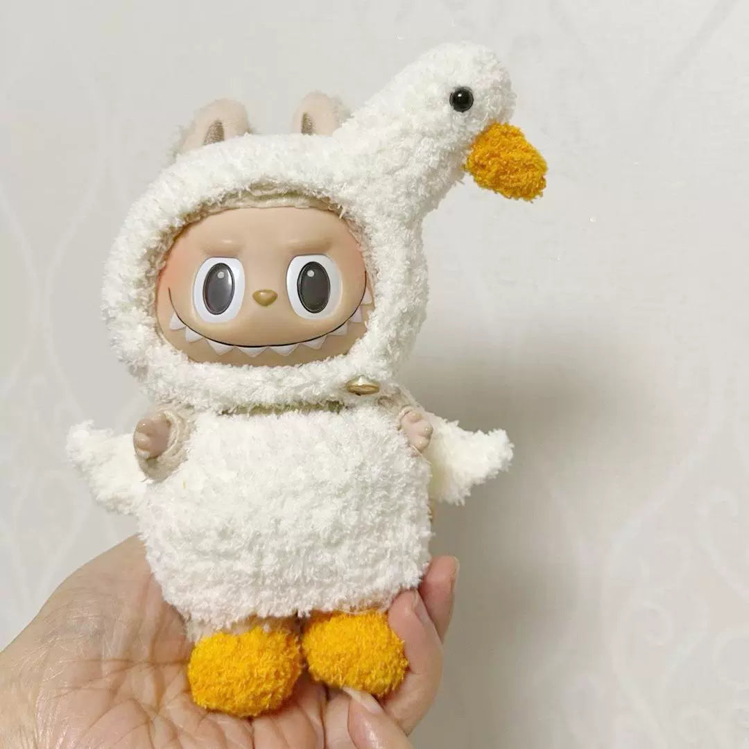 LABUBU 17CM Clothes Only | White Goose & Dinosaur Replacement Outfits | LABUBU Doll Accessories