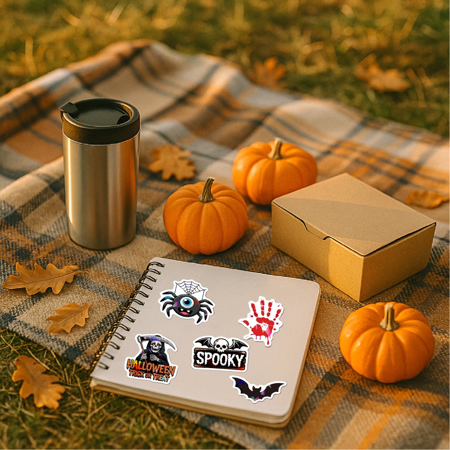 2025 Halloween Stickers - Holographic Waterproof Decals for Cups, Party Gifts, Decor