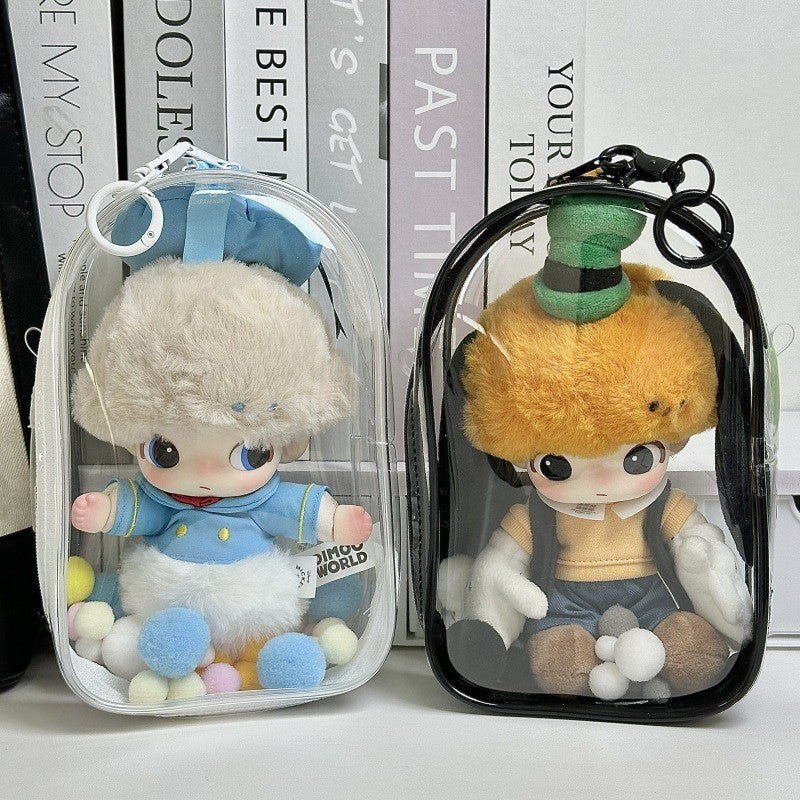POP MART DIMOO Case - 18cm Dustproof Carrier for Vinyl & Cotton Doll