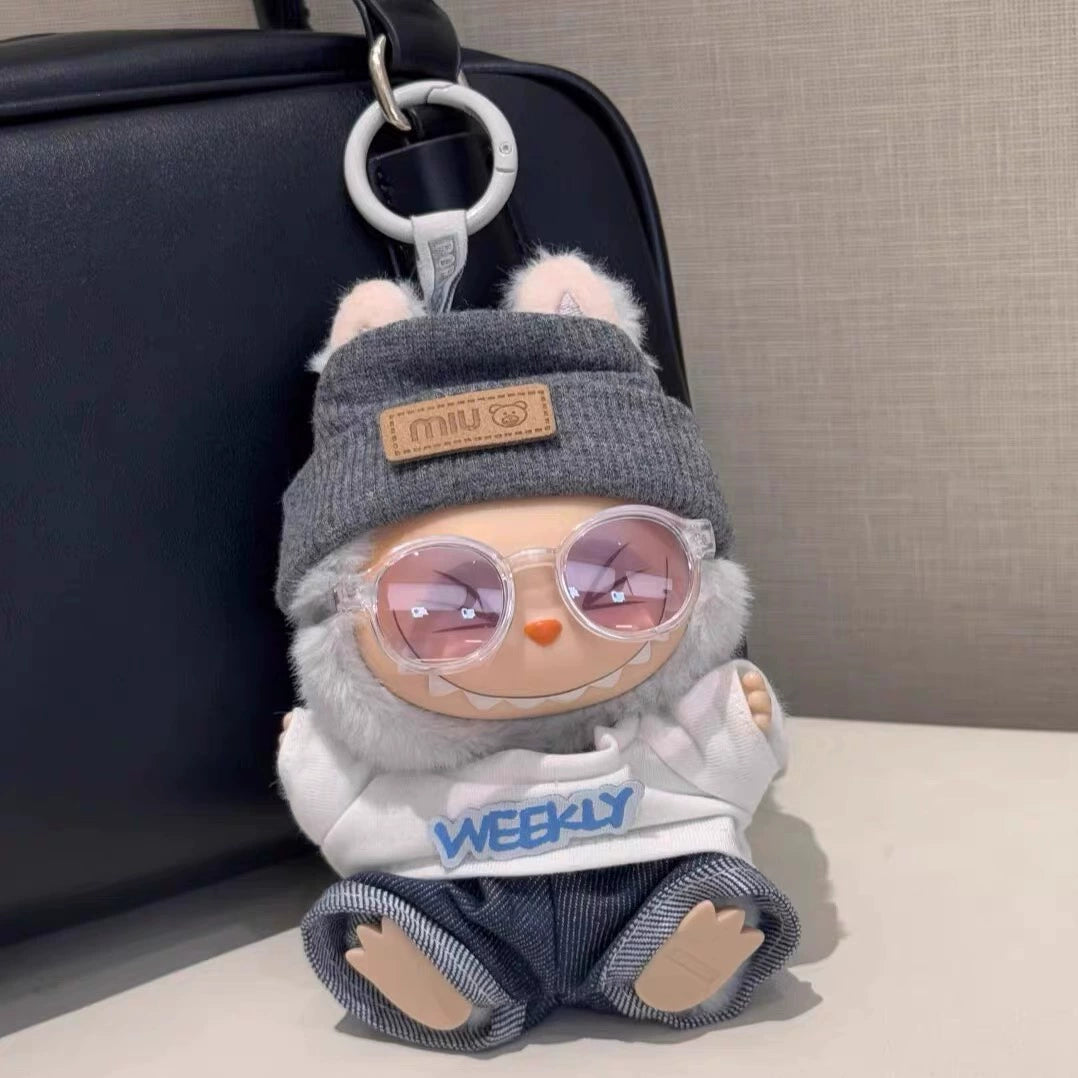 **Labubu x G-Dragon GD Concert Mint Green Outfit Set | Fits Gen 1-3 Macaron Vinyl Charms**